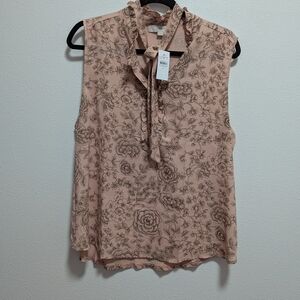 NWT LOFT Floral Sleeveless Blouse - XL